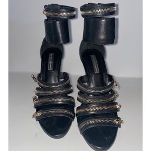 BCBG Black 4” heel sandal size 8